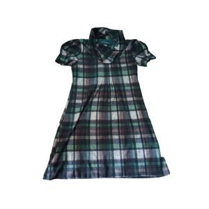 Jessica‎ Howard Juniors size S Lines Green Dress Plaid EUC